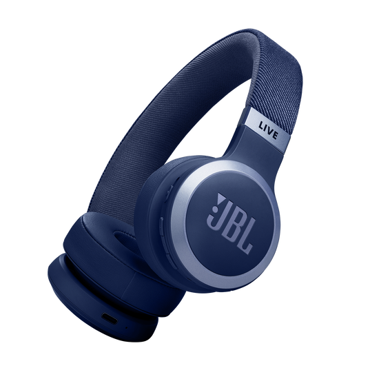 JBL Live 670NC - Blue - Wireless On-Ear Headphones with True Adaptive Noise Cancelling - Hero